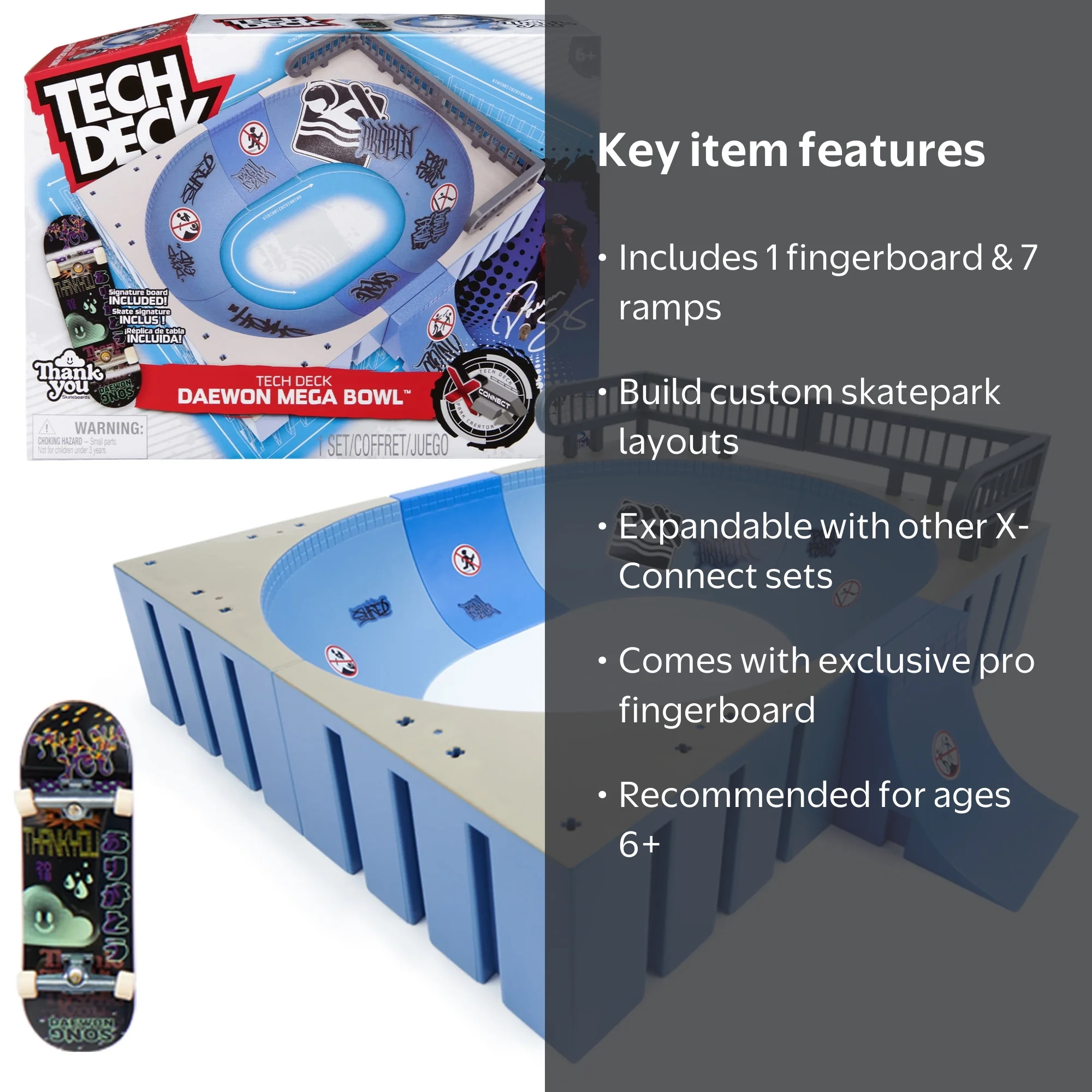 TECH DECK, Daewon X-Connect Mega Bowl Park Creator Fingerboard