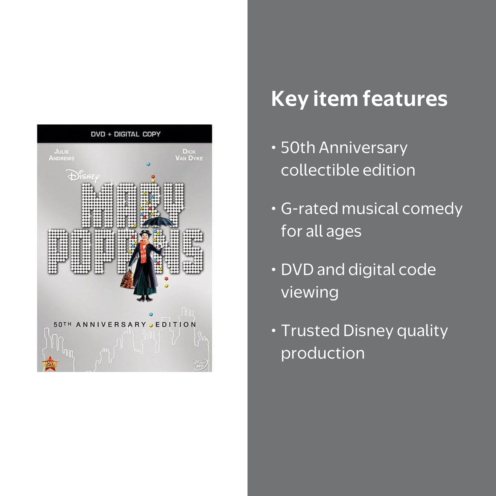 Mary Poppins (DVD + Digital Code) 50th Anniversary Edition Disney