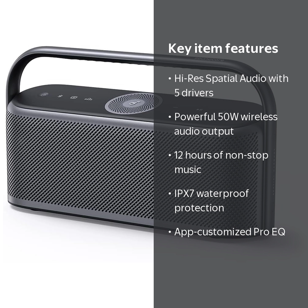 Soundcore, Motion X600 Portable Bluetooth Speaker, 50W, Waterproof