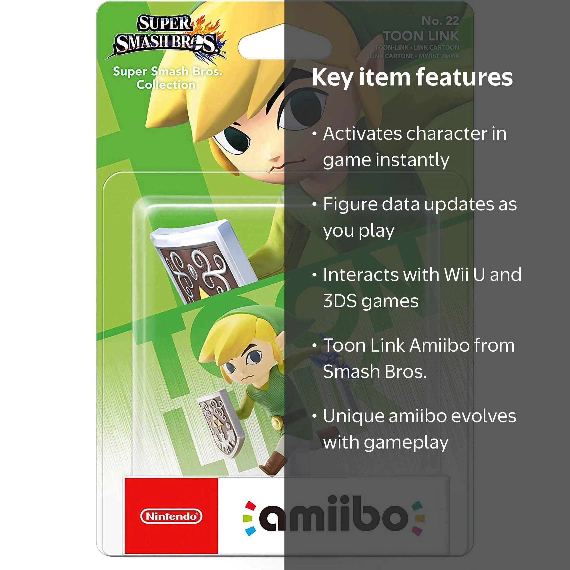 Nintendo Amiibo Toon Link Super Smash Bros. No. 22 - Walmart.com