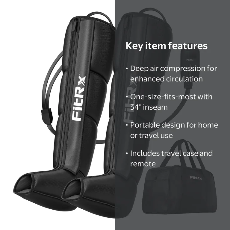 FitRx Recover Max Pro Full Leg Compression Massager, Air