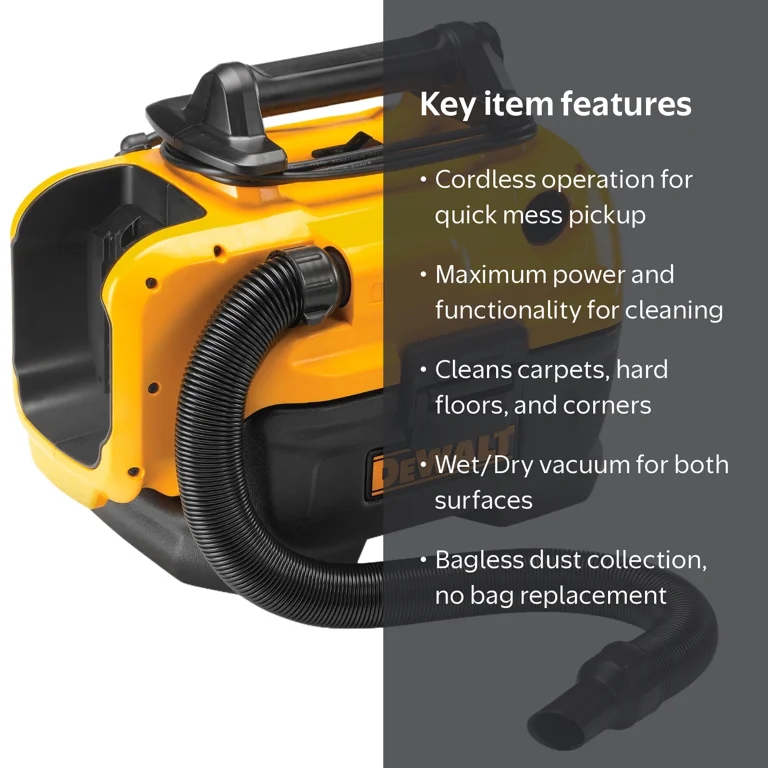 DEWALT, Wet Dry Vacuum Cleaner, 2 gal, Cordless, Bagless - Walmart.com