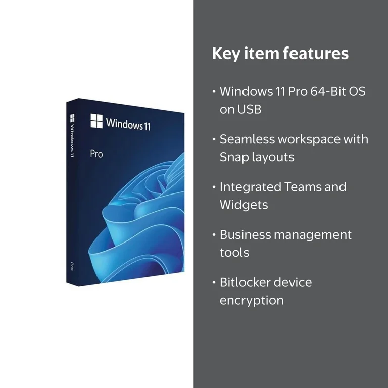 Windows 11 Pro USB Flash Drive, 64-Bit, for Installation - Walmart.com