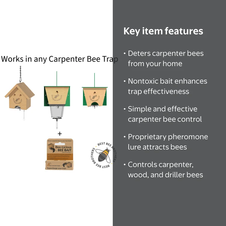 Best Bee Brothers Bee-licious Outdoor Carpenter Bees Bait, 3 Pack