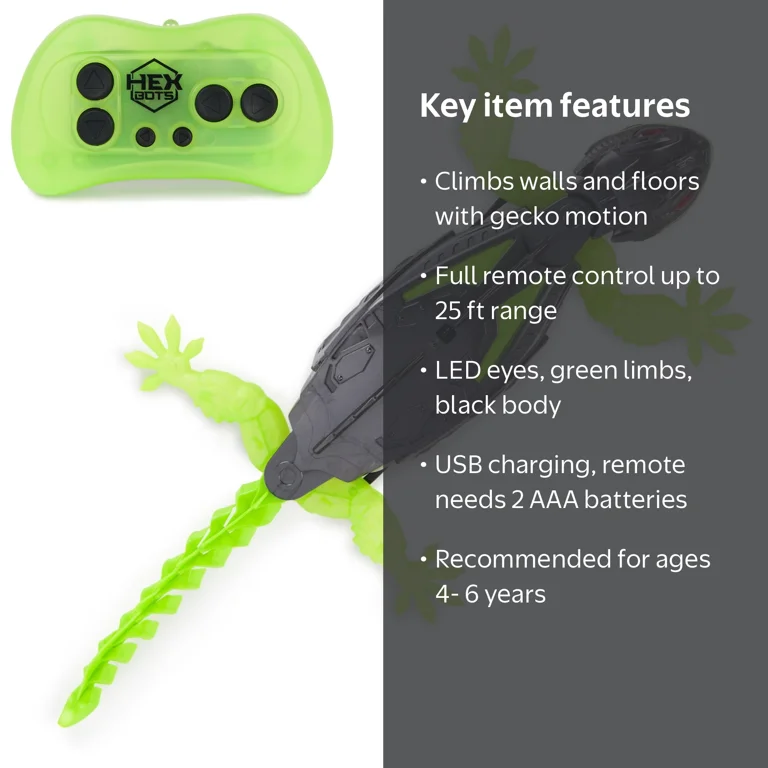 ラジコン　　GEKKO TYPE11 Free Shipping! HEX BOTS Wall Crawler Gecko Remote Control Toy for