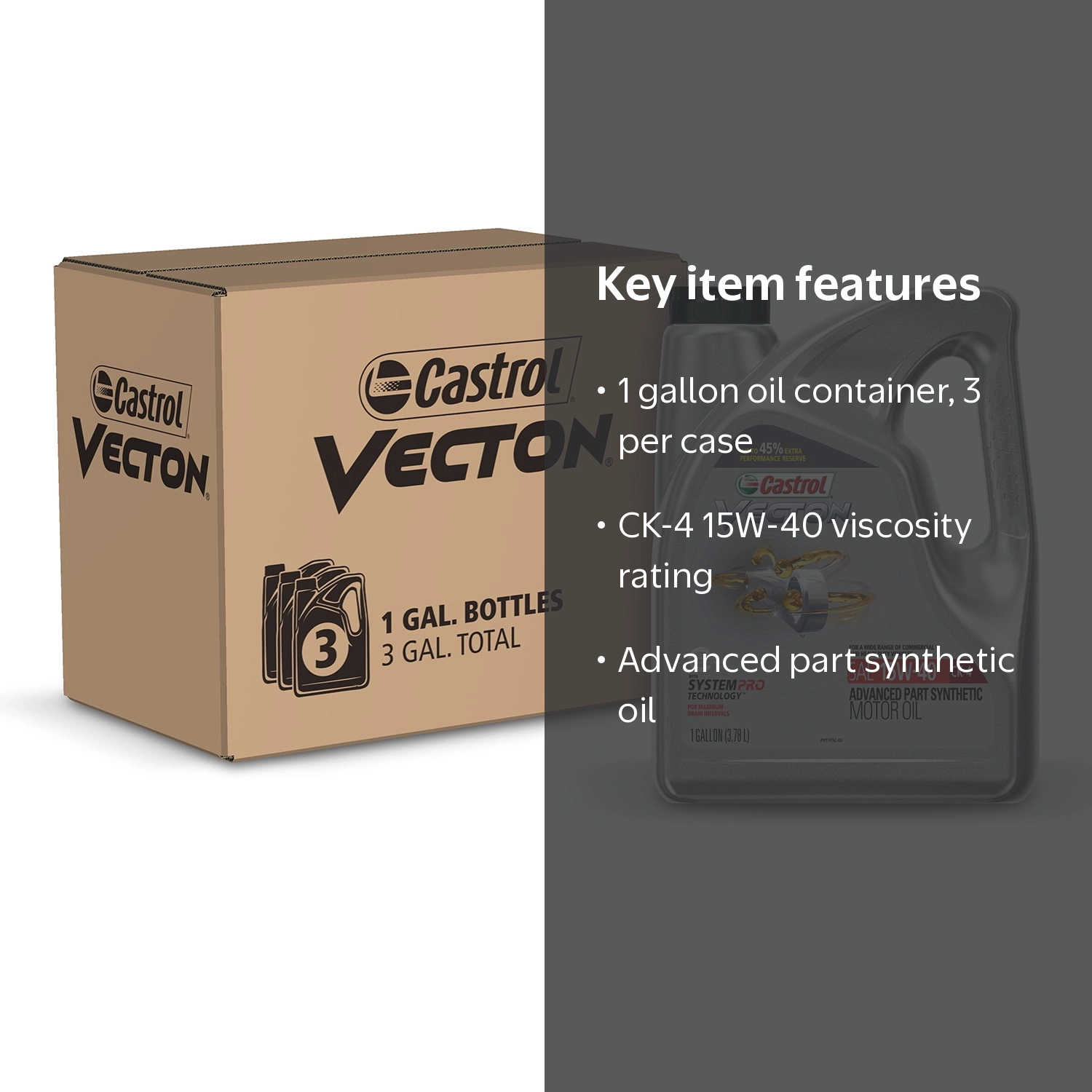 Castrol Vecton 15W-40 CK-4 Advanced Part Synthetic Motor Oil, 1