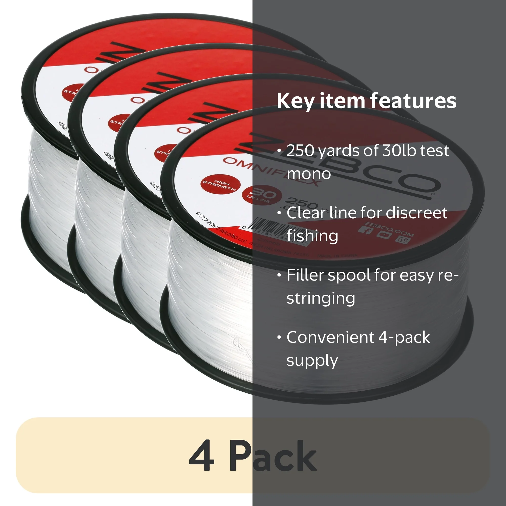 Zebco Omniflex Monofilament Fishing Line 30-Pound Test 250-Yards