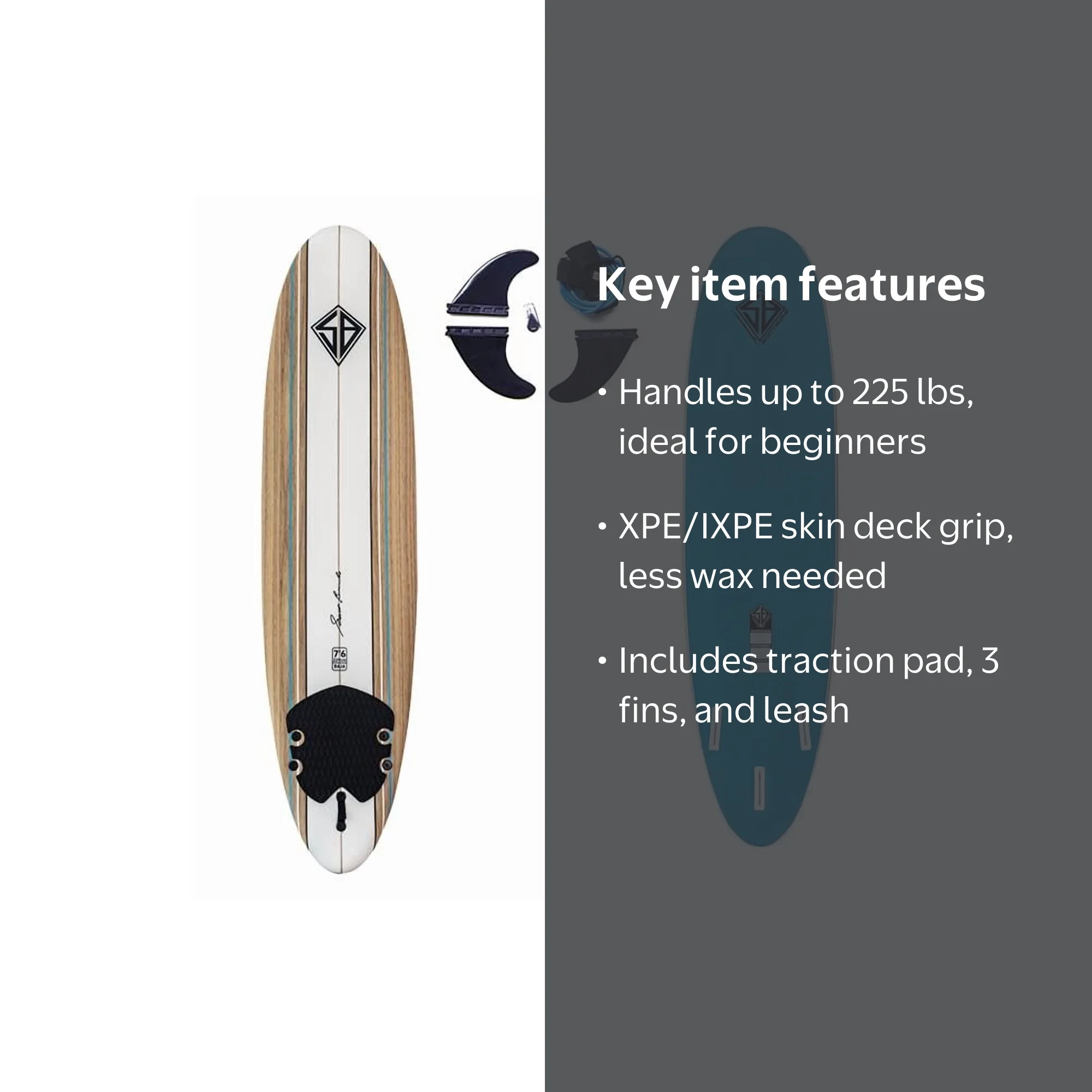 Scott Burke 292 6 ft. Soft Surfboard with Traction & Leash