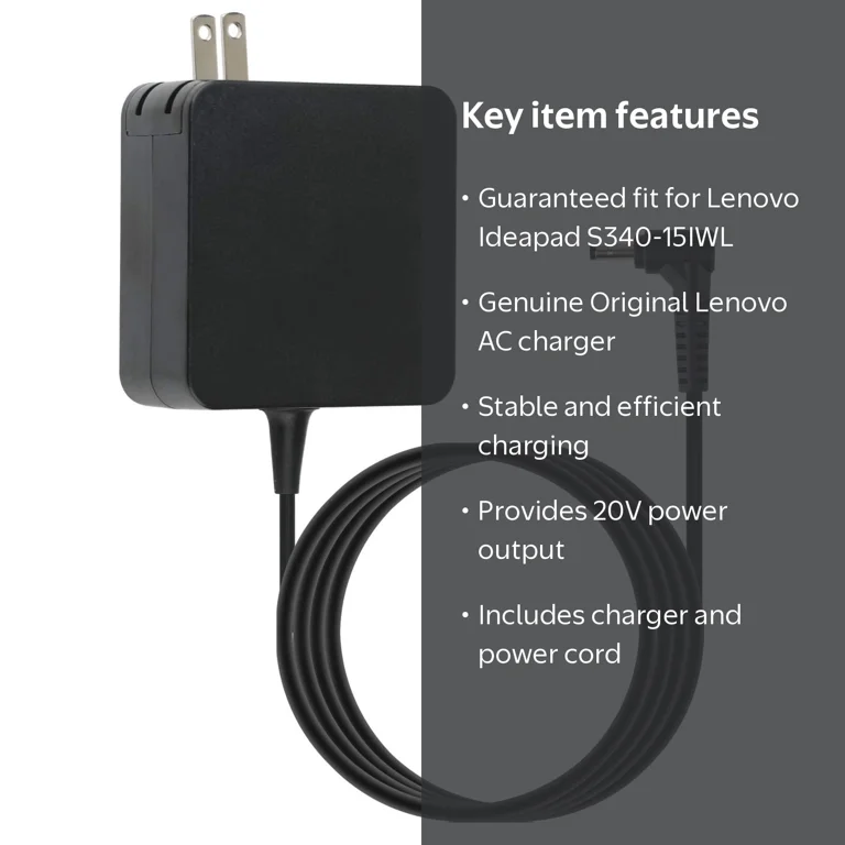 Lenovo Ideapad S340-15IWL (81N8) Laptop Power Cord AC Charger