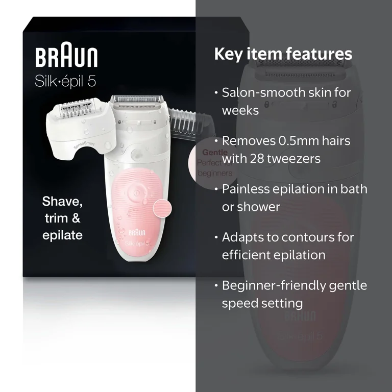 Braun, Silk-epil 5 Epilator, 5-620, Waterproof for Women - Walmart.com