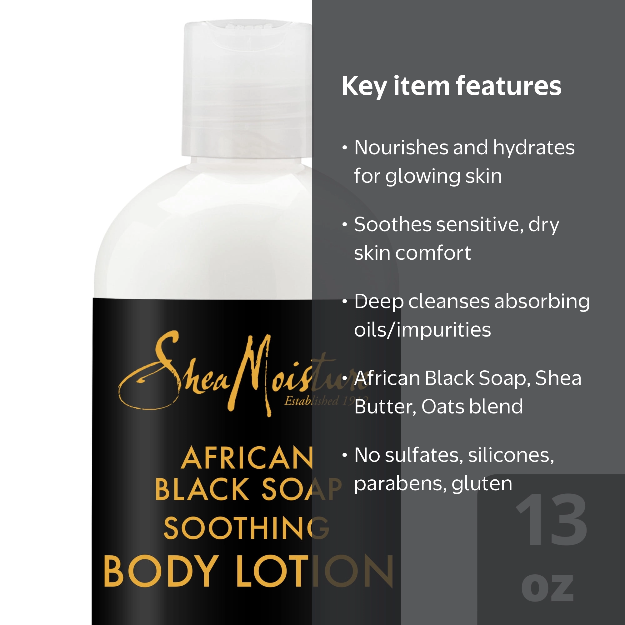 SheaMoisture African Black Soap Body Lotion, 13 fl. oz - Walmart.com