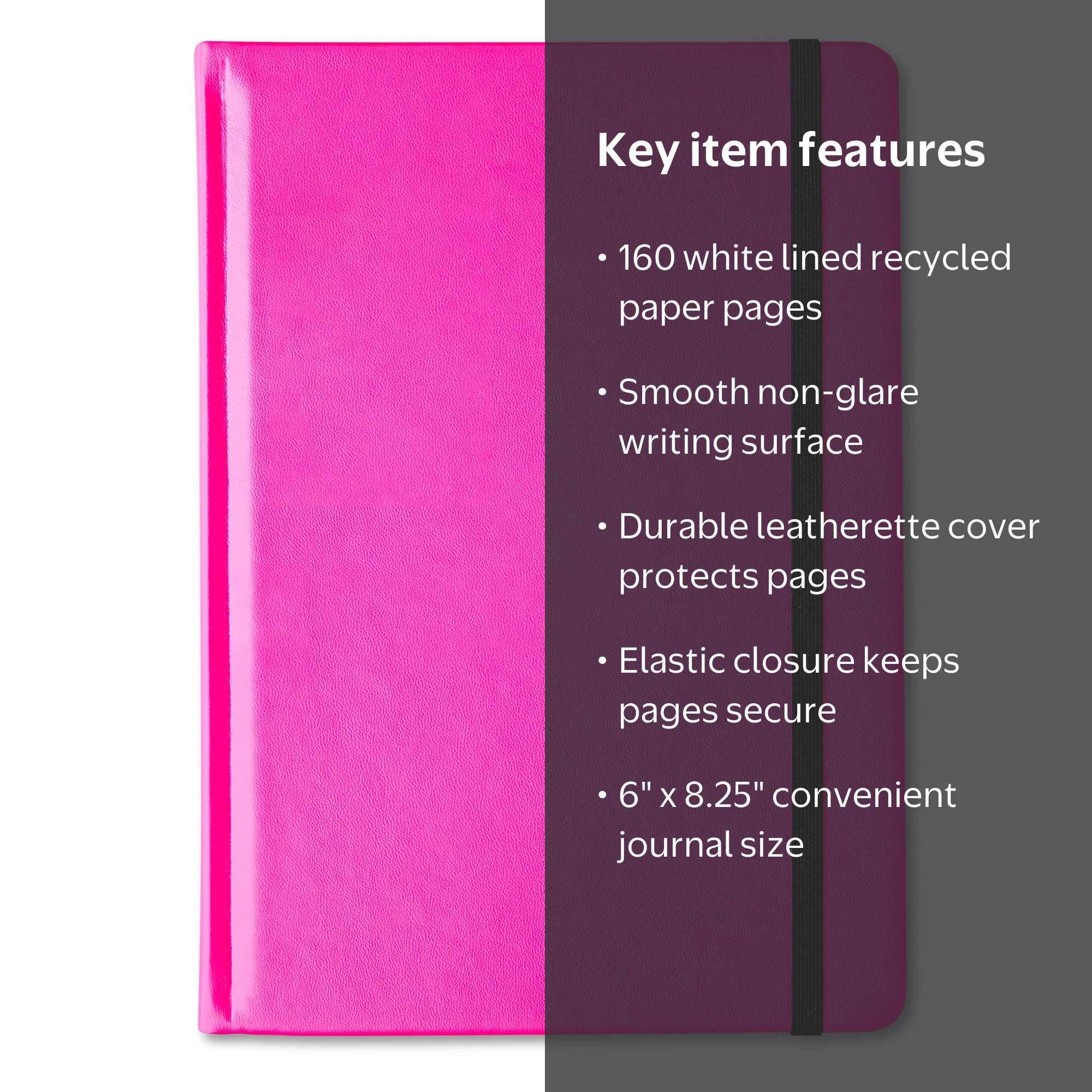 Pen + Gear Neon Leatherette Journal, 160 Lined Paper Pages, Neon