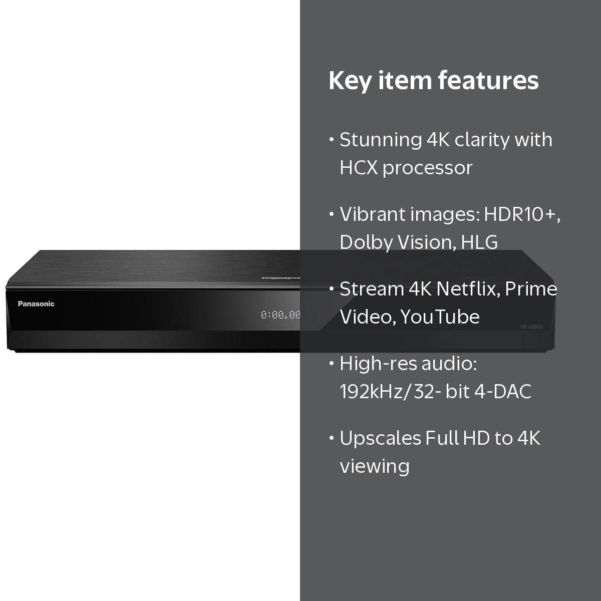 Panasonic, Blu-ray Player, 4K Ultra HD, Dolby Vision - Walmart.com