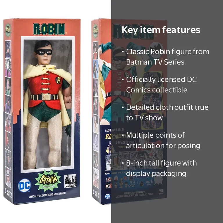 Robin 8 Inch Action Figures: Official DC Comic, Batman Classic TV