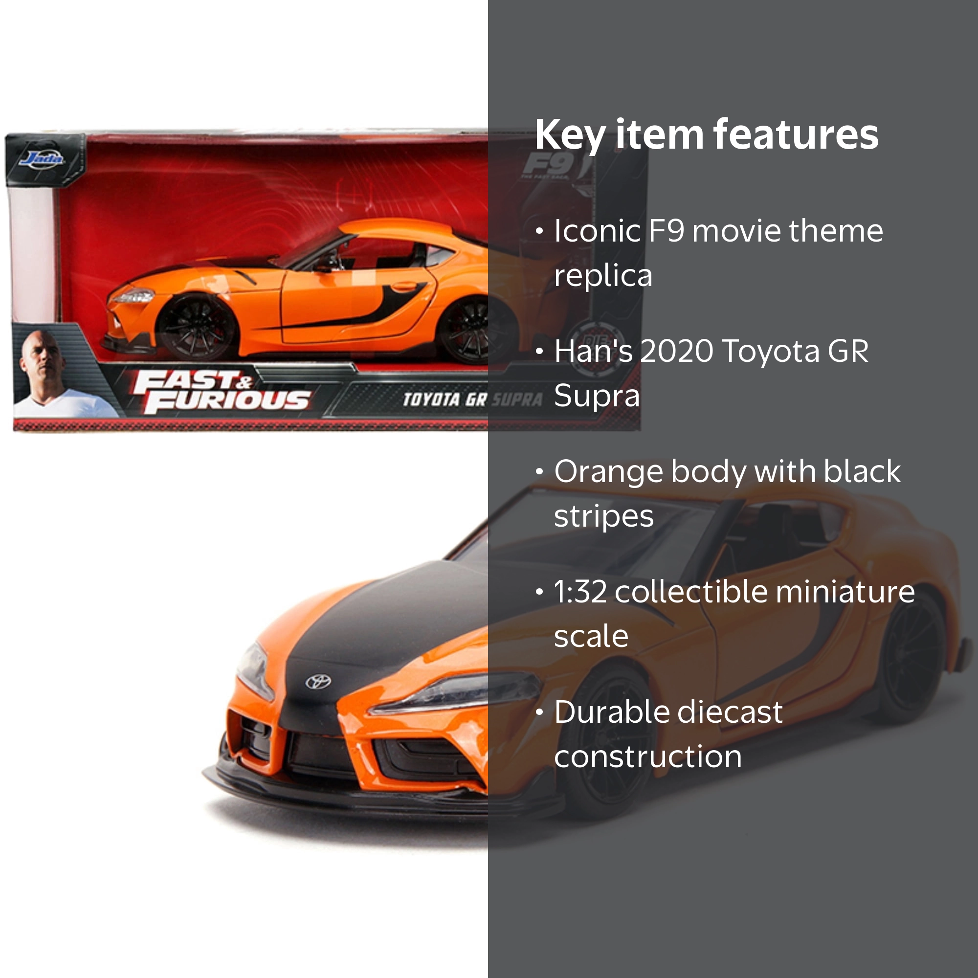 Jada Toys 1:32 Fast & Furious 9 Han's 2020 Toyota Supra - Walmart.com