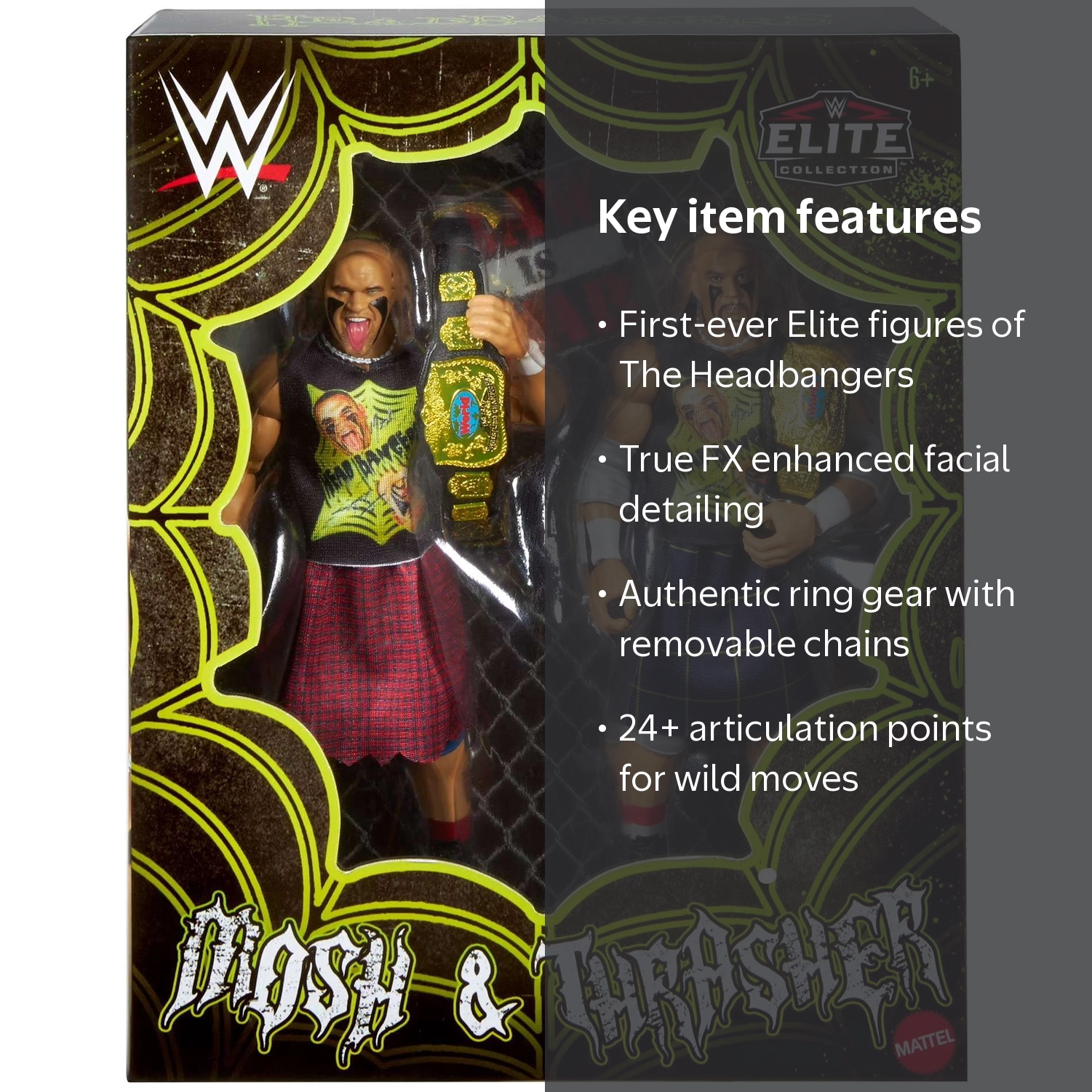 WWE, Headbangers WWE Elite Collection Action Figure, 2-Pack