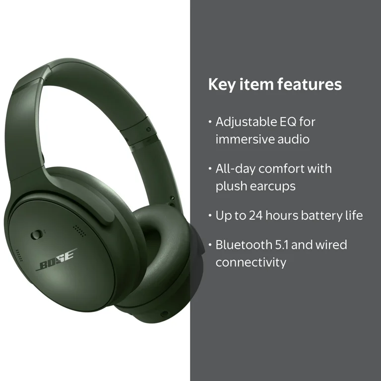 Bose QuietComfort Headphones, Bluetooth Over Ear Noise Cancelling