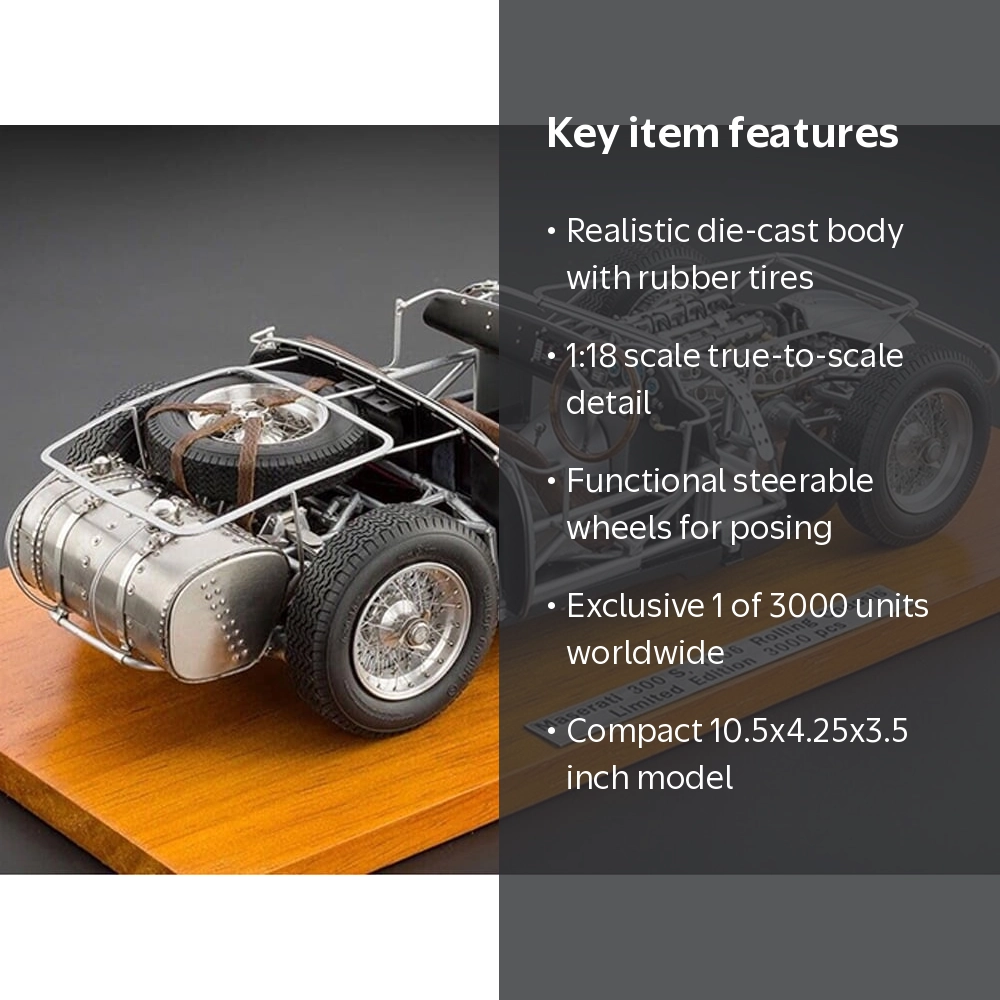 1956 Maserati 300S Rolling Chassis 1/18 Diecast Model by CMC