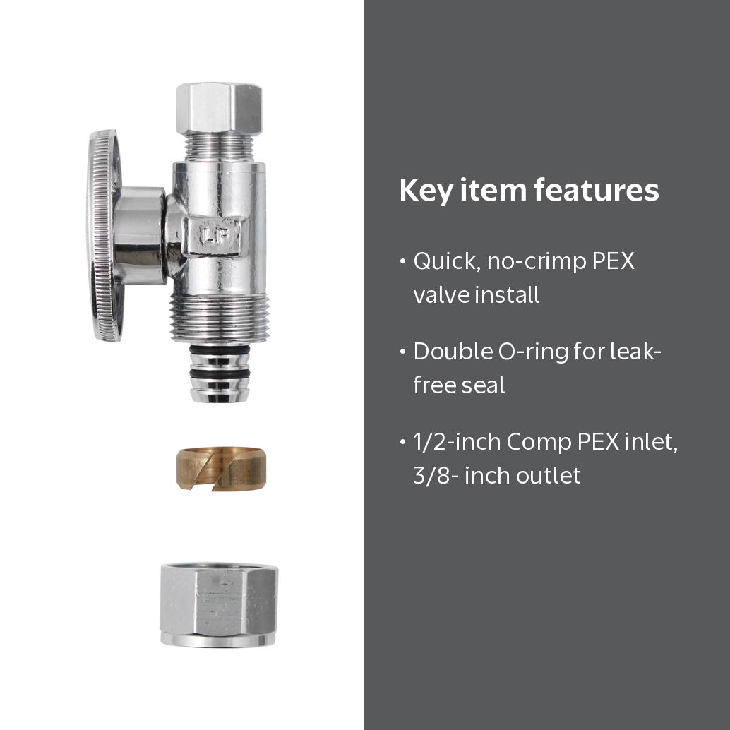 KE-NON ケノン Ver.8.7 Keeney PP2887EZ Quarter Turn No Crimp PEX Straight Valve, 1/2-in