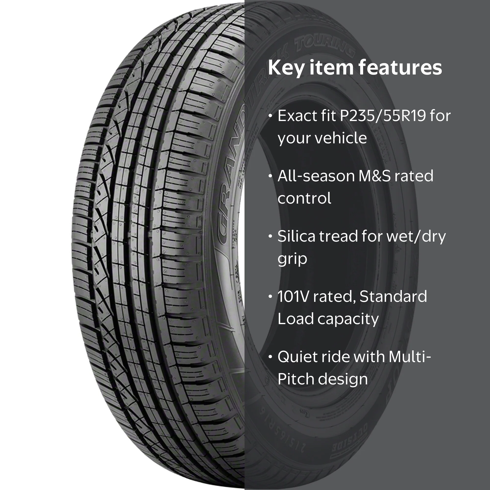 Dunlop Grandtrek Touring All-Season Tire 235/55R19 101V - Fits