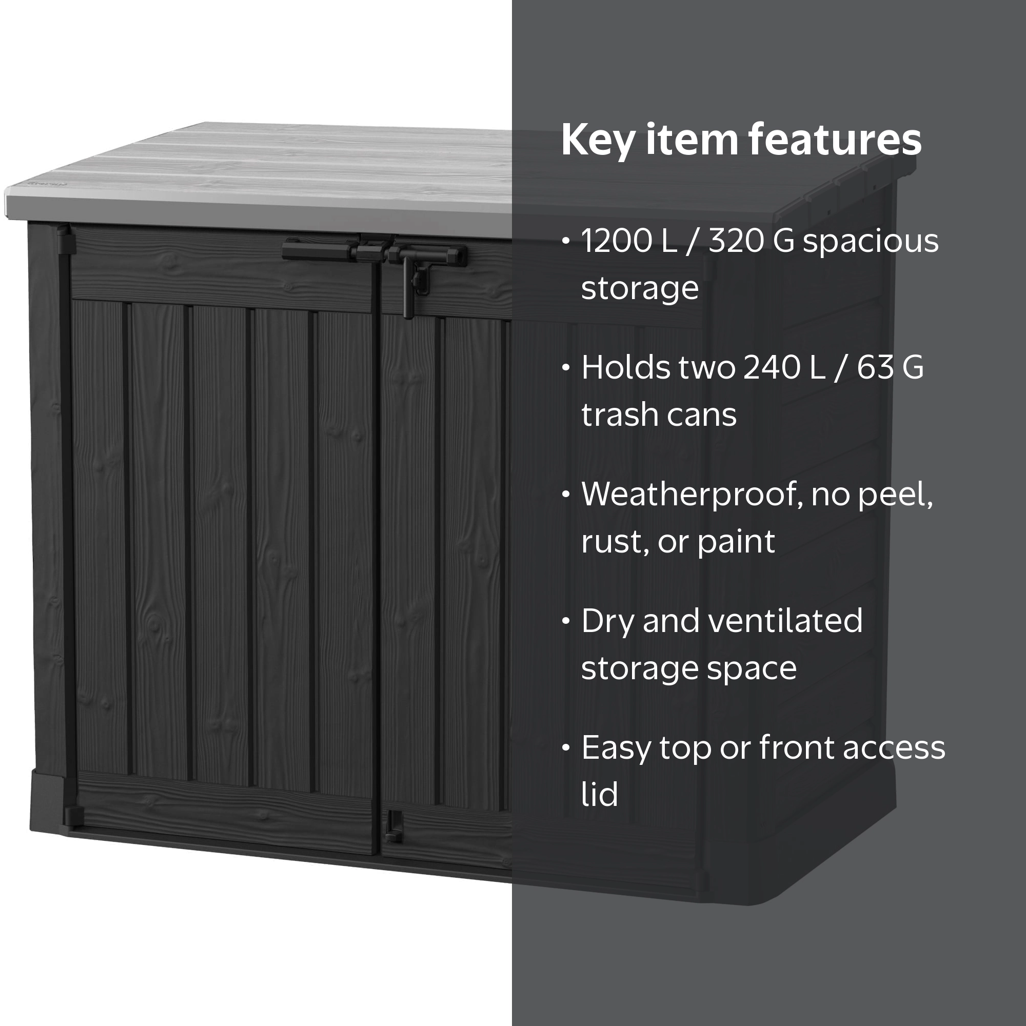 Keter Store-It-Out Prime XL Storage Shed, 57L x 32W x 49H, Durable