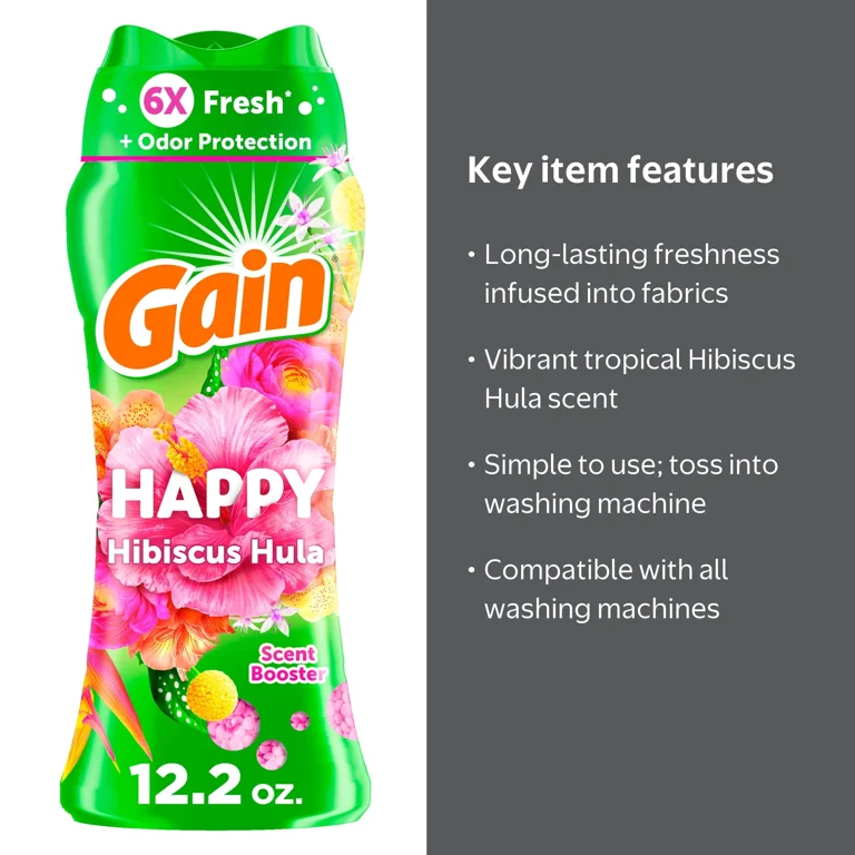 Gain Laundry Scent Beads, Happy In-Wash Scent Booster, Hibiscus