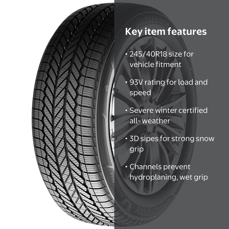 Bridgestone Weatherpeak All Weather Tire, 245/40R18 93V, Passenger