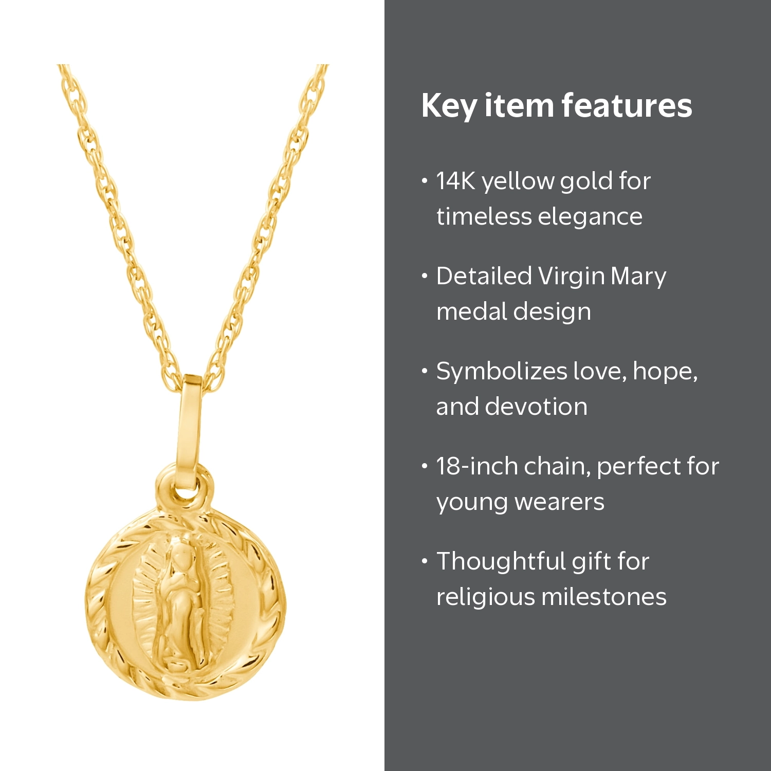 Free Shipping! Brilliance Fine Jewelry Girl's Virgin Mary Medal