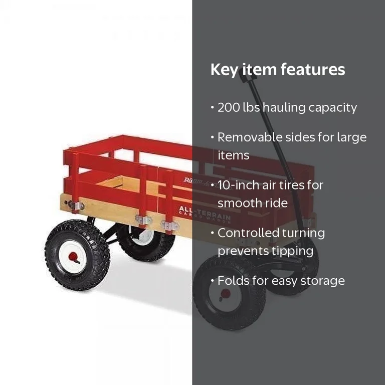 Radio Flyer, All-Terrain Wood Cargo Wagon, 44 x 20.5 x 38.3 in