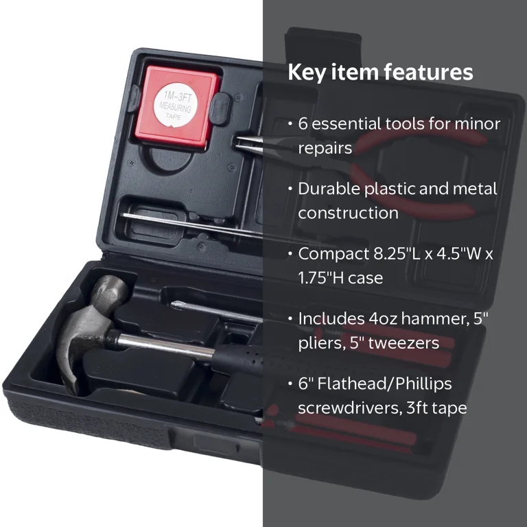 Stalwart 6-Piece Tool Set with Hammer, Screwdrivers, Pliers
