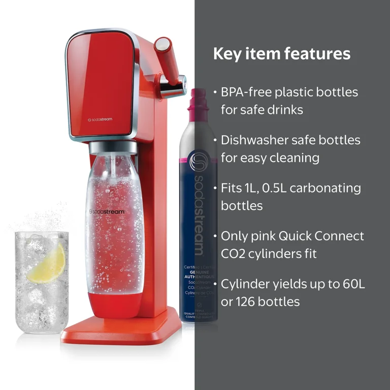 SodaStream Art Sparkling Water Maker with CO2 & Bottle - Walmart.com