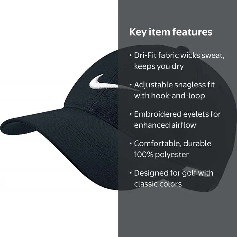 Nike Tech Golf Black/White Swoosh Cap - Walmart.com
