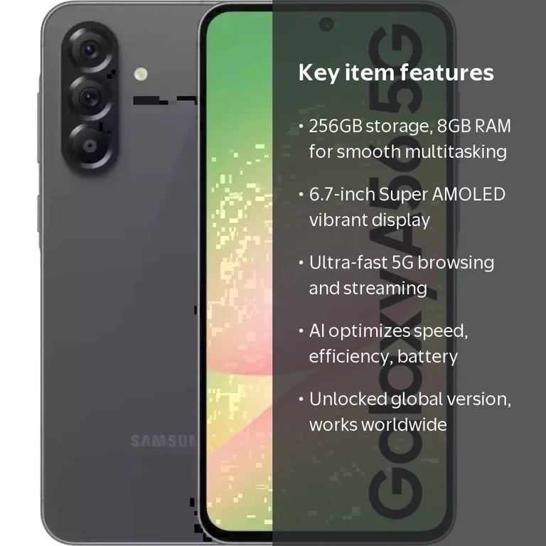 Samsung Galaxy A56 5G AI, 256GB+8GB RAM, Android Smartphone Samsung Galaxy A56 5G AI, 256GB+8GB RAM, Android Smartphone