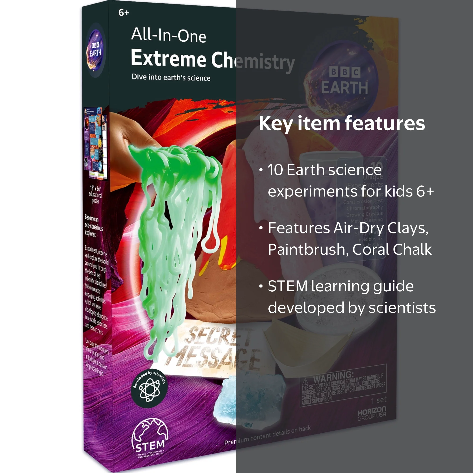 BBC Earth All-in-One Extreme Chemistry Set, STEM science