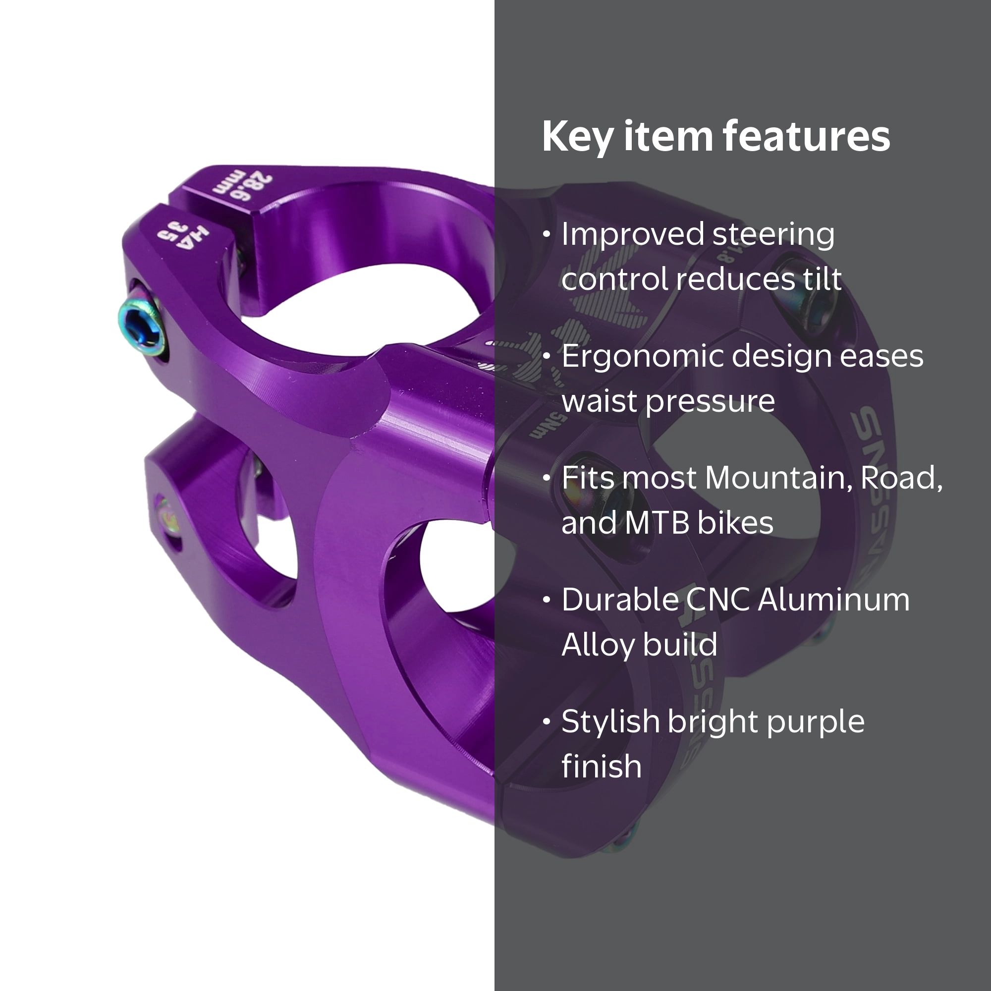 CNC Aluminum 35mm MTB Bicycle Stem, Road Bike Parts, Cycling