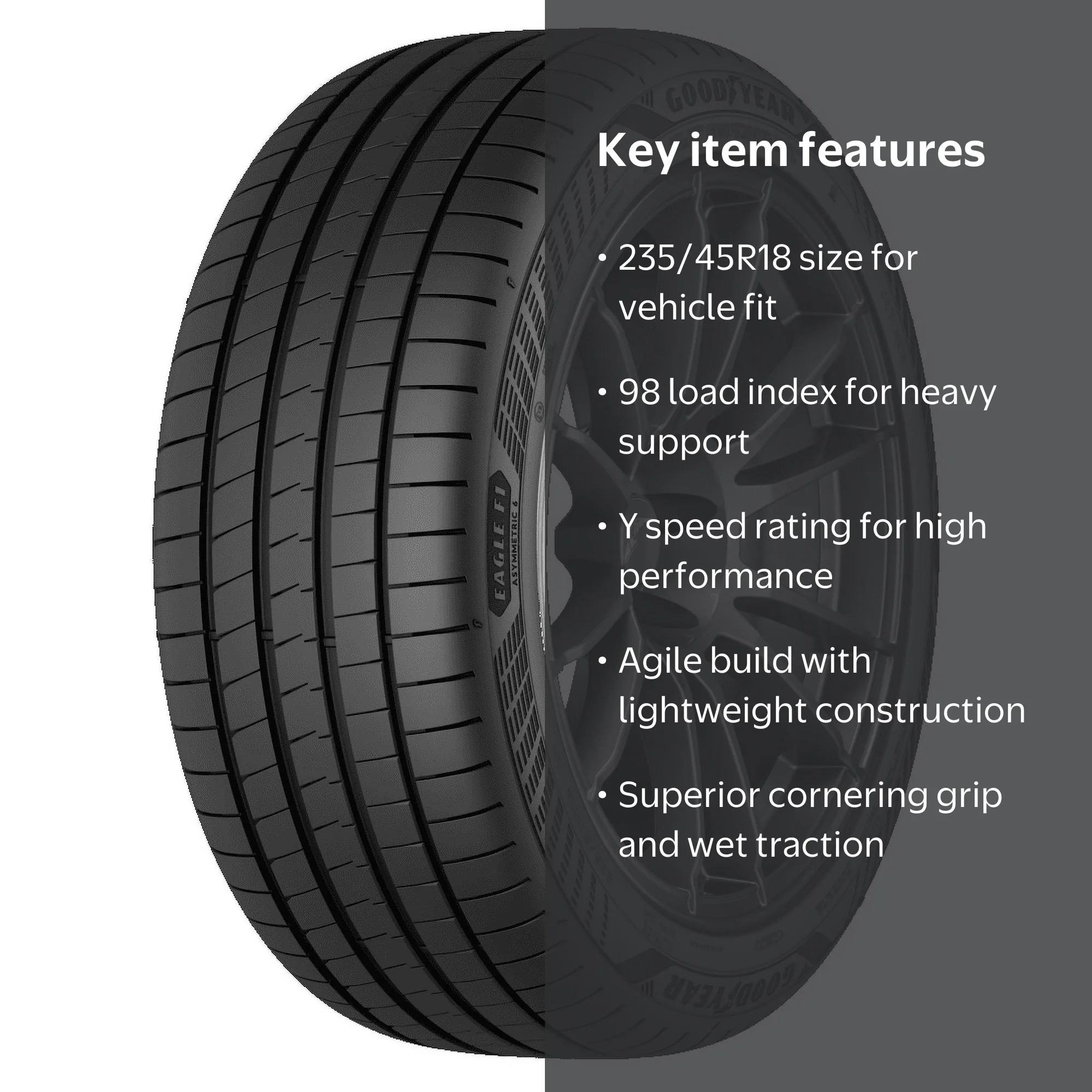 Goodyear Eagle F1 Asymmetric 6 235/45R18 98Y All- Season Tire