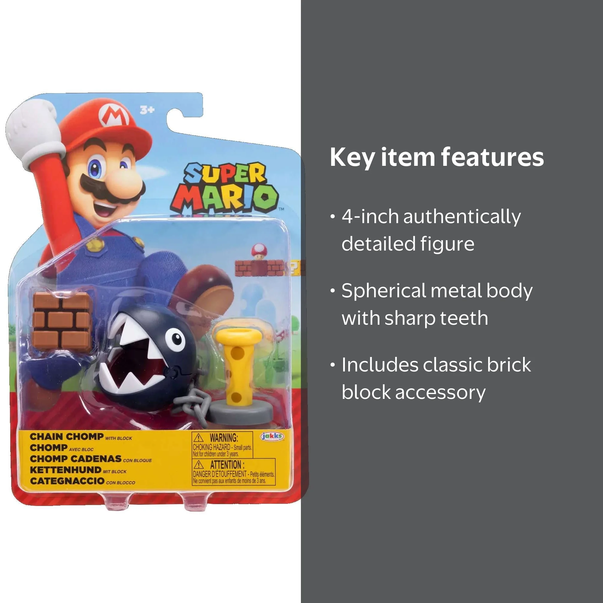 World of Nintendo Wave 48 Chain Chomp Action Figure [with Block