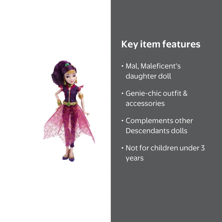 Free Shipping! Disney Descendants Mal of Isle of the Lost Doll