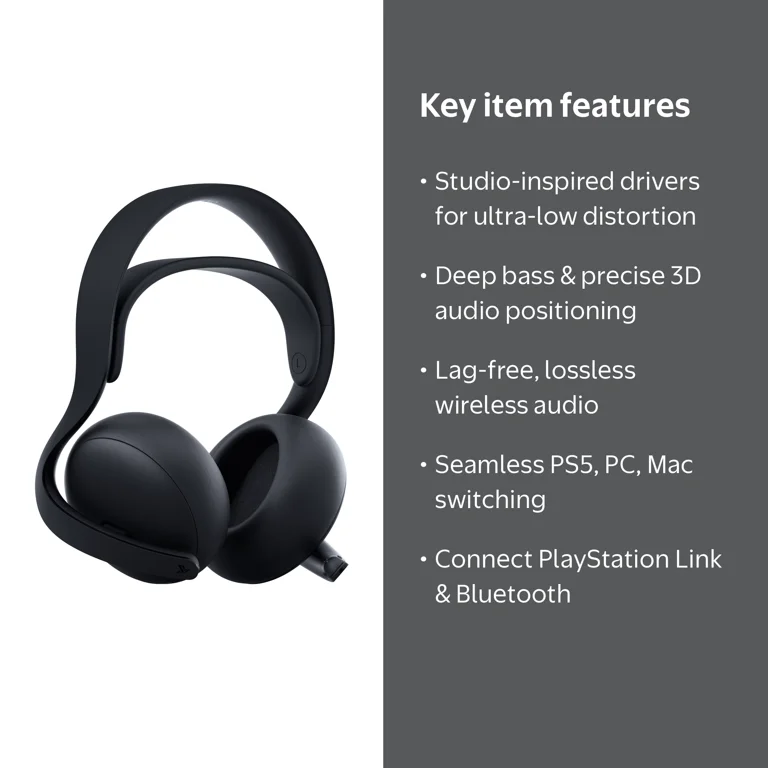 PlayStation PULSE Elite Wireless Headset, Midnight Black, 30-Hour