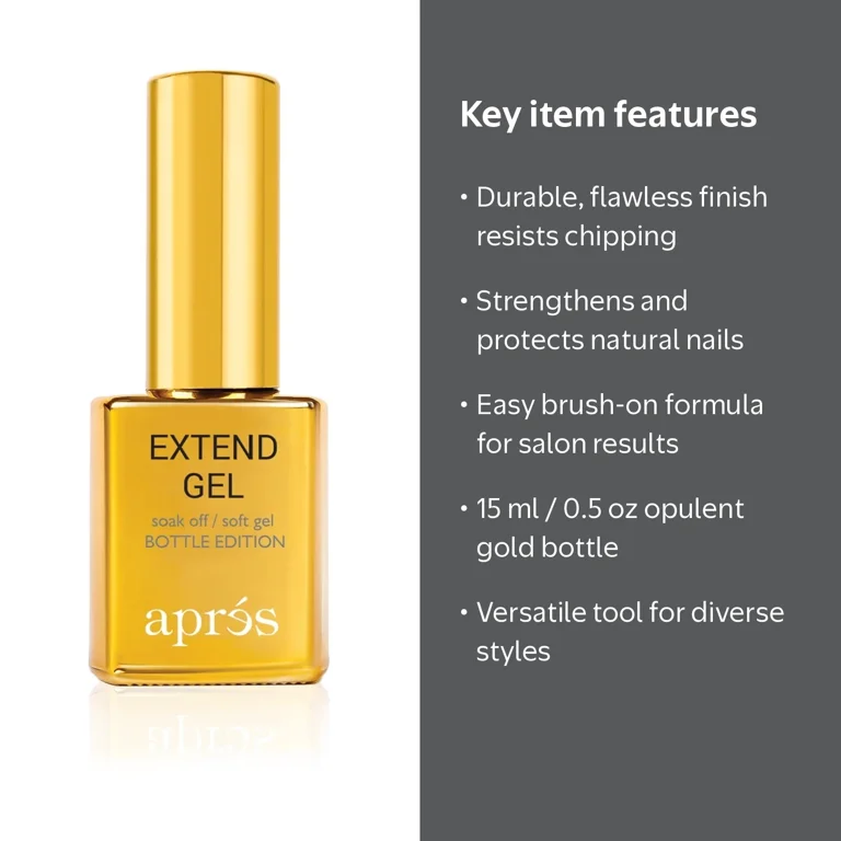 APRÉS, Extend Gel in Gold Bottle, 15 mL, Long-Lasting