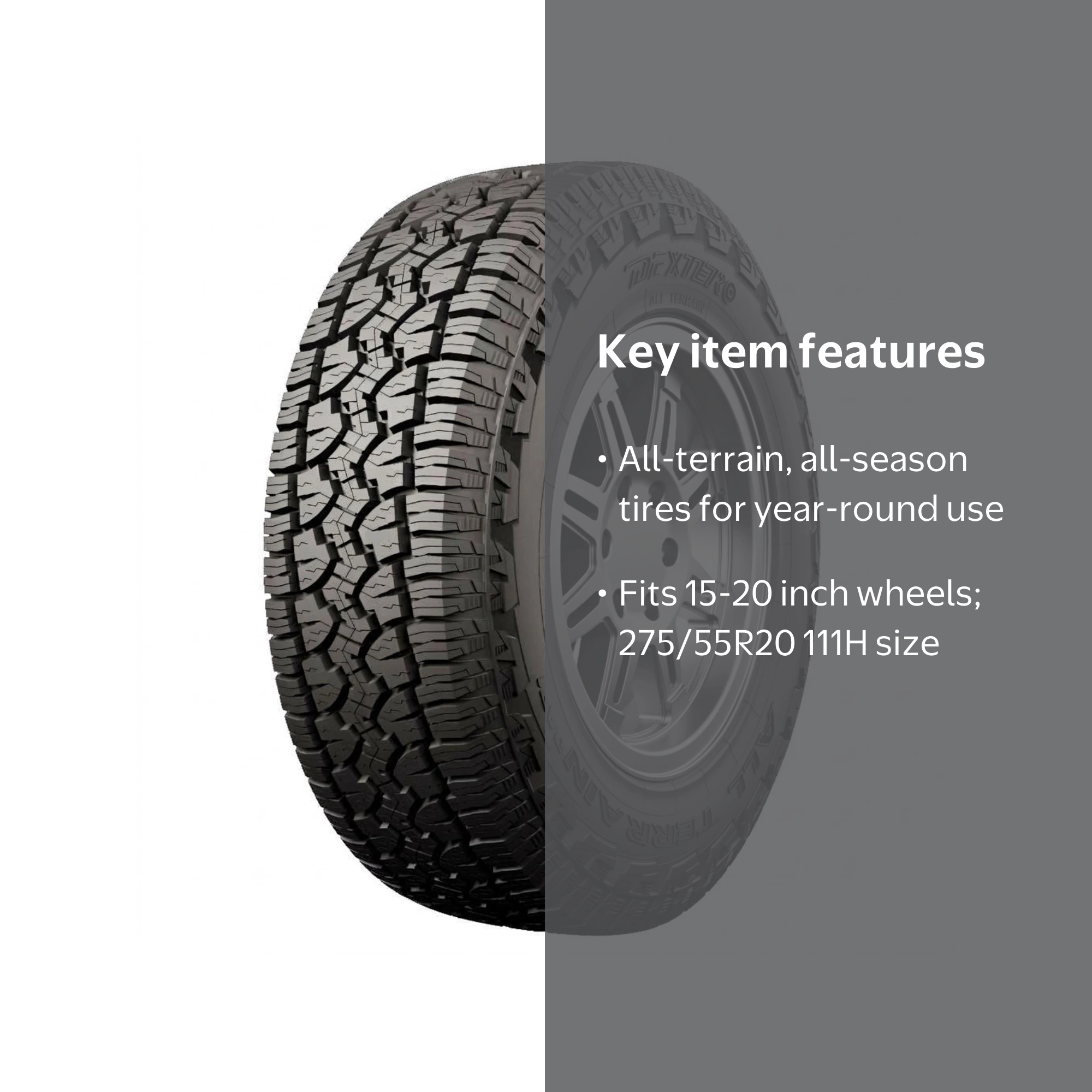 スタンド*＊ティア＊☆即購入OK Dextero DAT1 All Terrain 275/55R20 111H All Season Tires, Fits