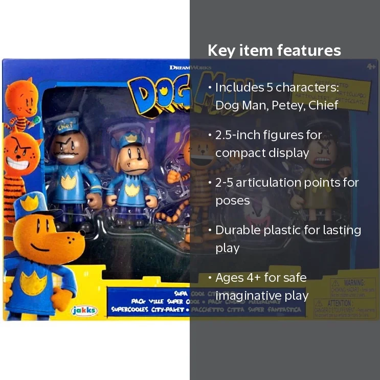 Supa Cat Dog Man, Chief, Petey, Mayor & Flippy Action Figure 5