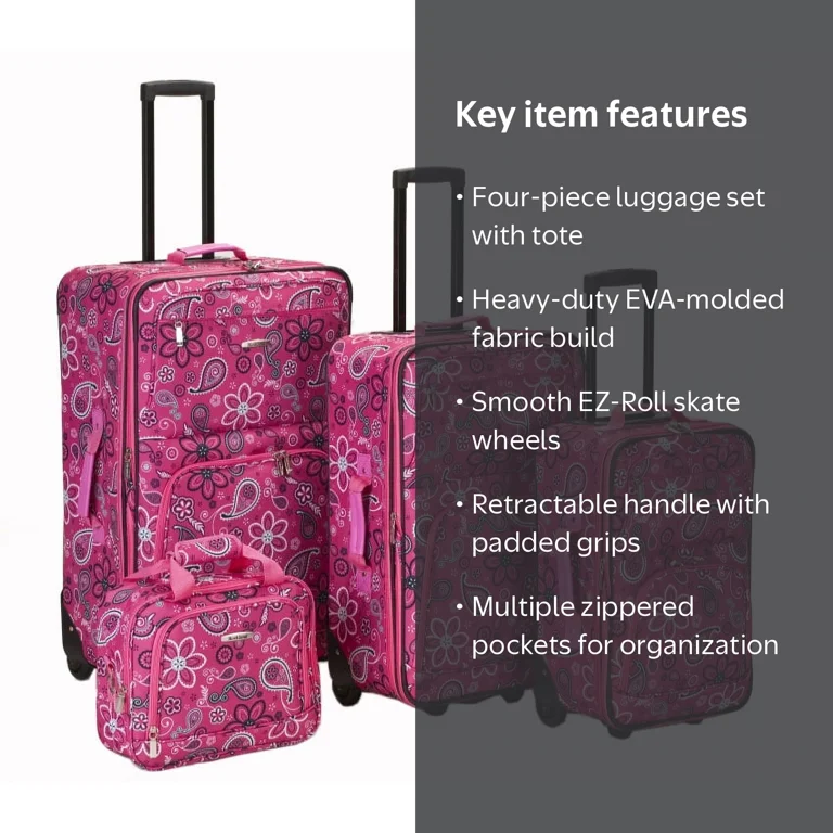 Rockland, Luggage Impulse Expandable 4-Piece Set, F108, Softside