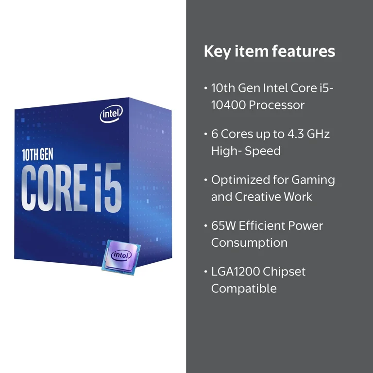 Intel Core i5-10400 Desktop Processor 6 Cores up to 4.3 GHz