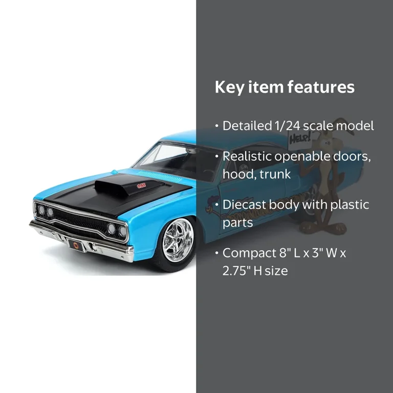 1970 Plymouth Road Runner with Wile E. Coyote Figure, Looney Toons