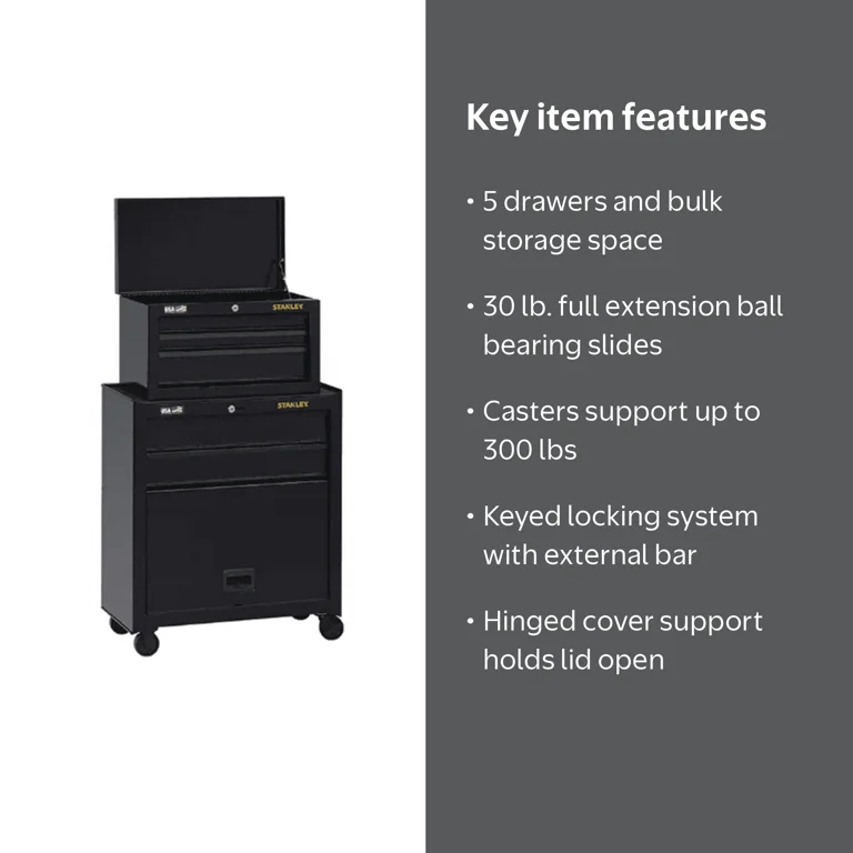 BLACK+DECKER, Stanley 5-Drawer Chest and Cabinet, 26