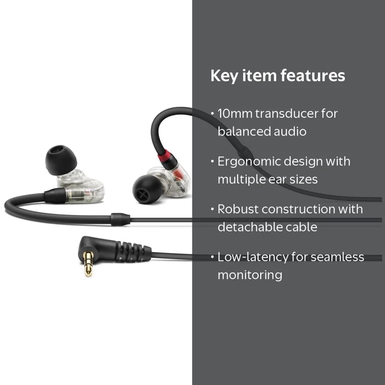 Sennheiser IE 100 PRO In-Ear Monitoring Headphones, Clear
