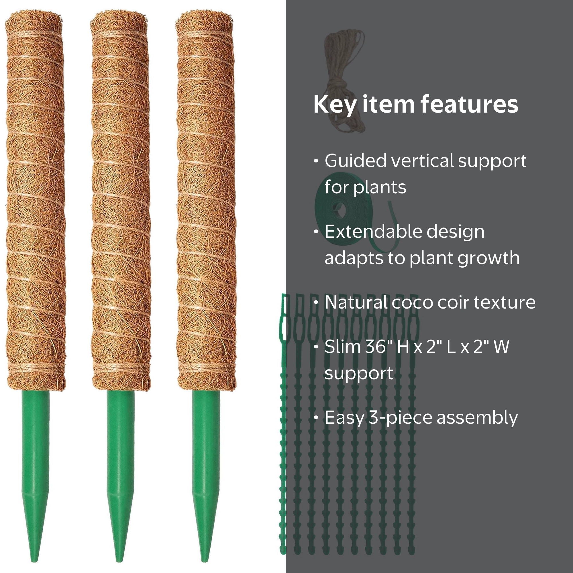 Mainstays Moss Pole Support Kit, Extendable Design - Walmart.com