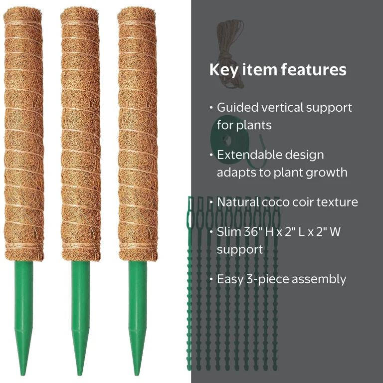Mainstays Moss Pole Support Kit, Extendable Design - Walmart.com