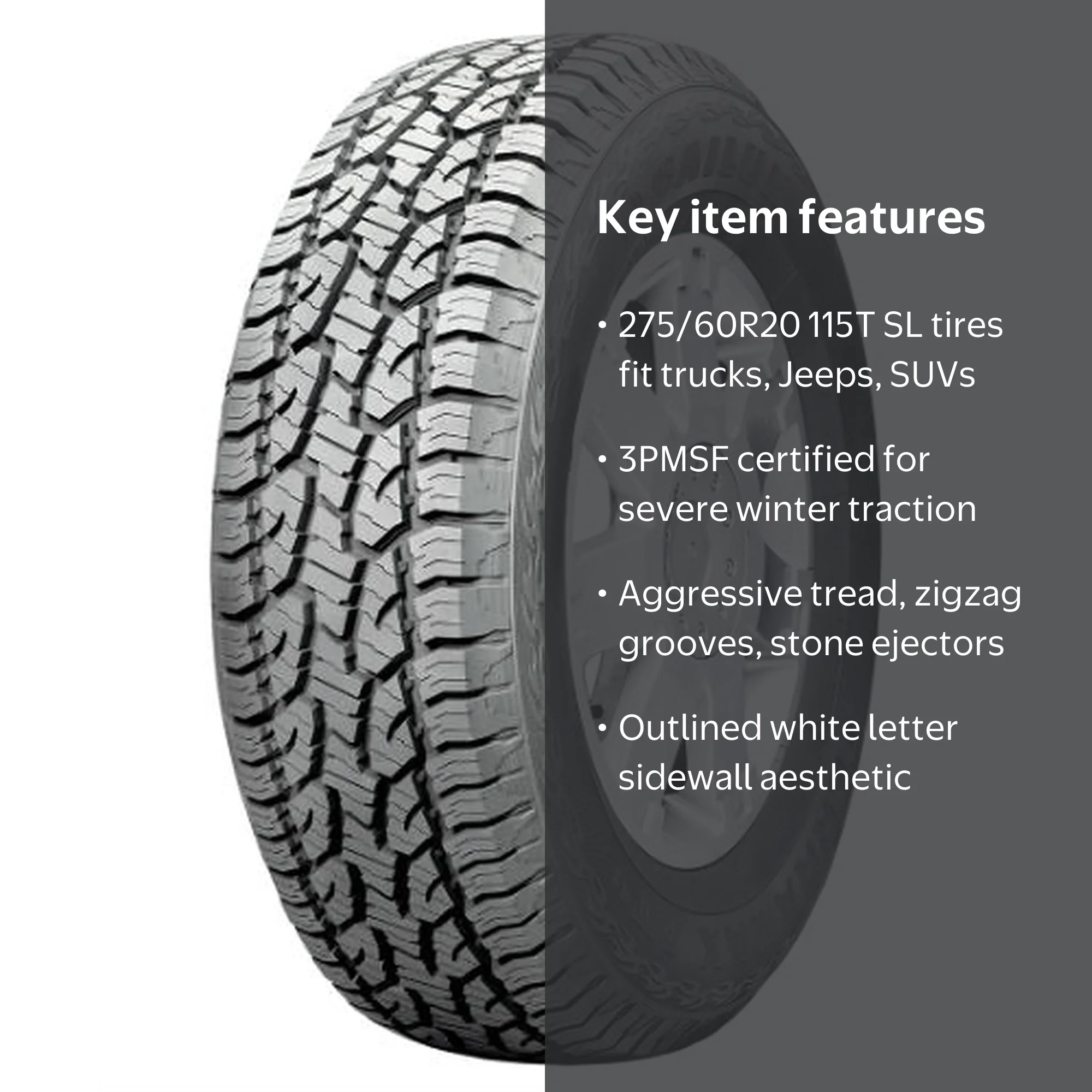 Sailun Terramax A/T 4S Light Truck Tire, All Terrain, 275/60R20